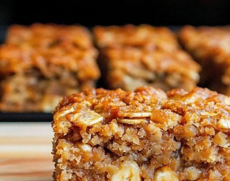 Delicious banana oatmeal bars ready to enjoy as a healthy snack