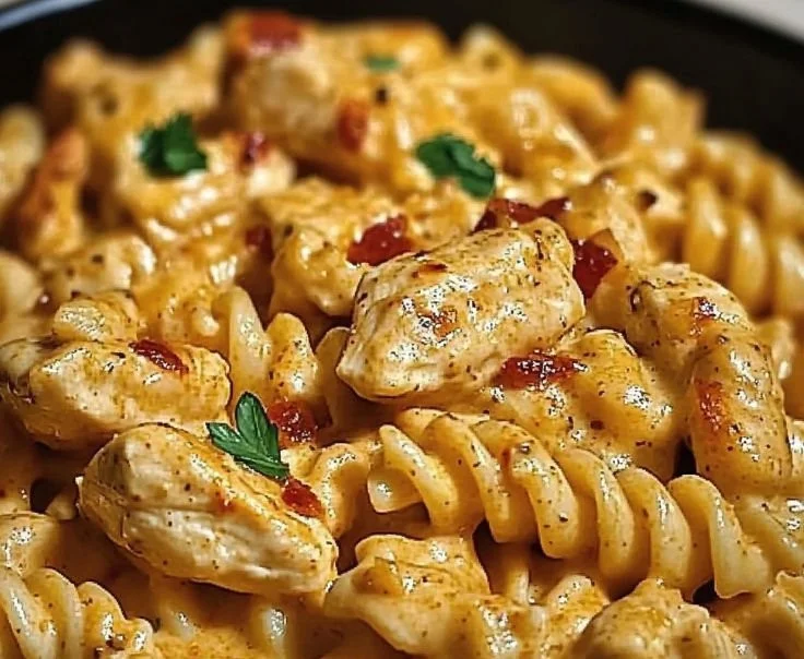 Cajun Chicken Pasta Bake with Cream Cheese and Seasonings