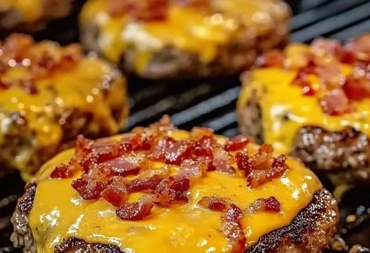 Juicy Crack Burgers ready to be served on a plate.