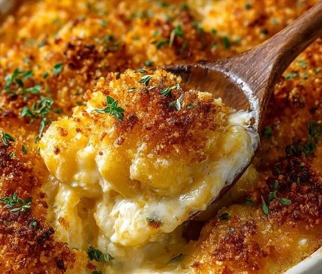 Dolly Parton's 5-Ingredient casserole served in a baking dish, ready to enjoy.