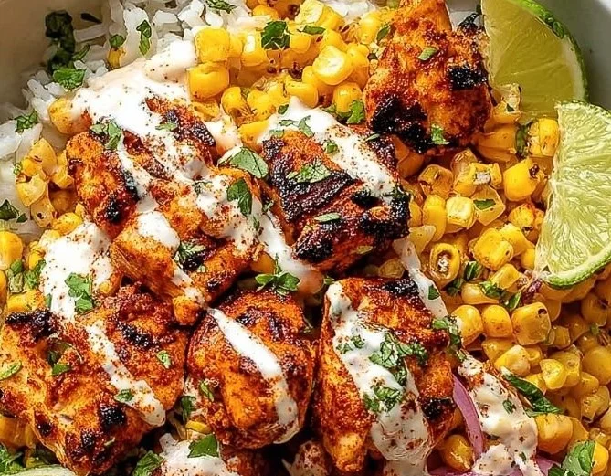 Delicious Easy Street Corn Chicken Bowl with fresh ingredients