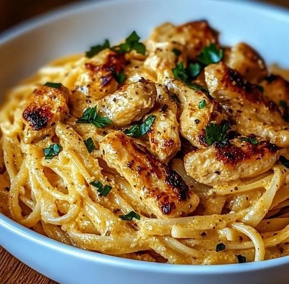Delicious cowboy butter chicken linguine dish ready in 30 minutes.