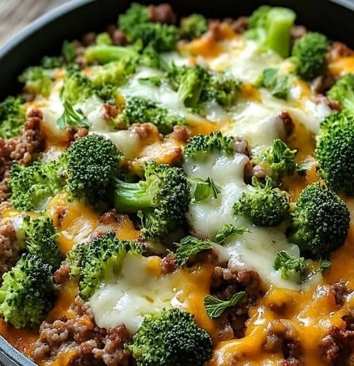 Keto Hamburger Broccoli Skillet for a quick and tasty low-carb dinner