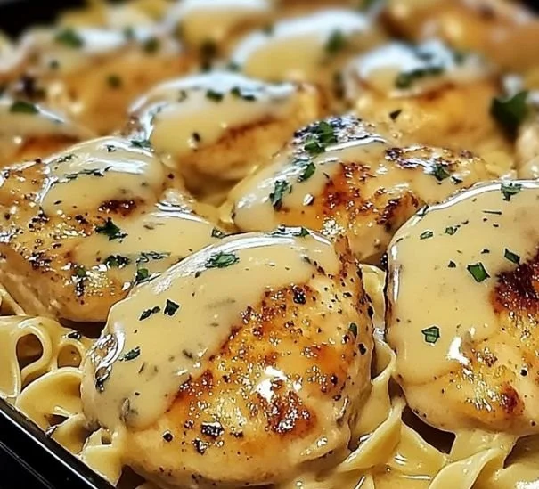 One-Pan Chicken served with creamy Buttered Noodles