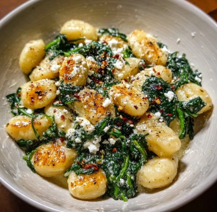 Creamy Gnocchi with Spinach and Feta