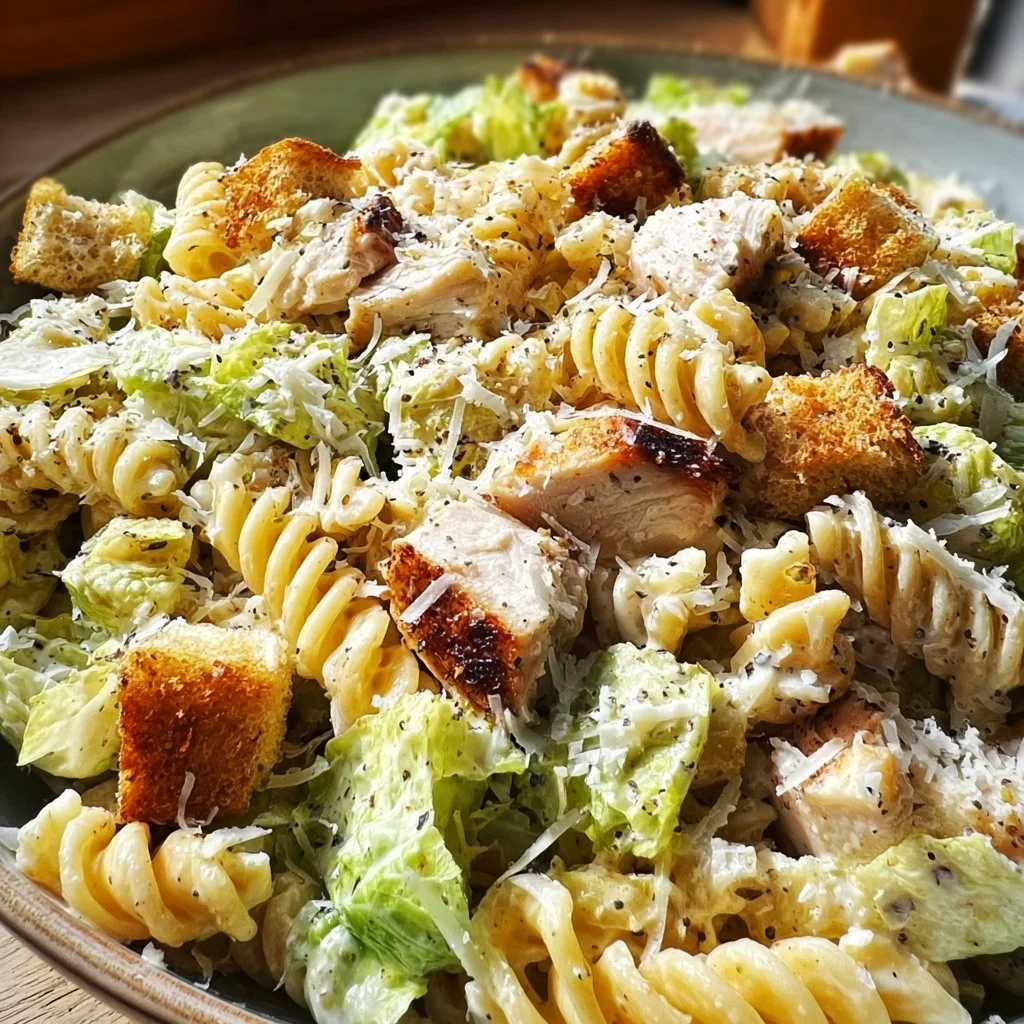 Easy Chicken Caesar Pasta Salad