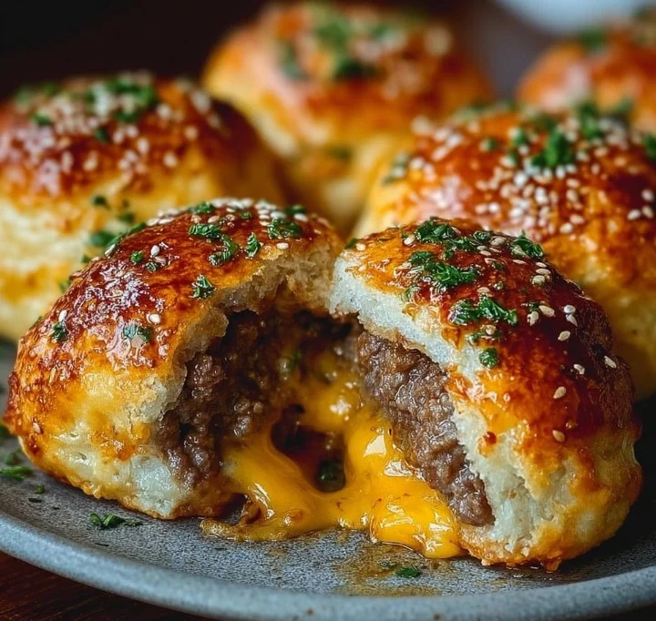 Irresistibly Cheesy Garlic Parmesan Cheeseburger Bombs