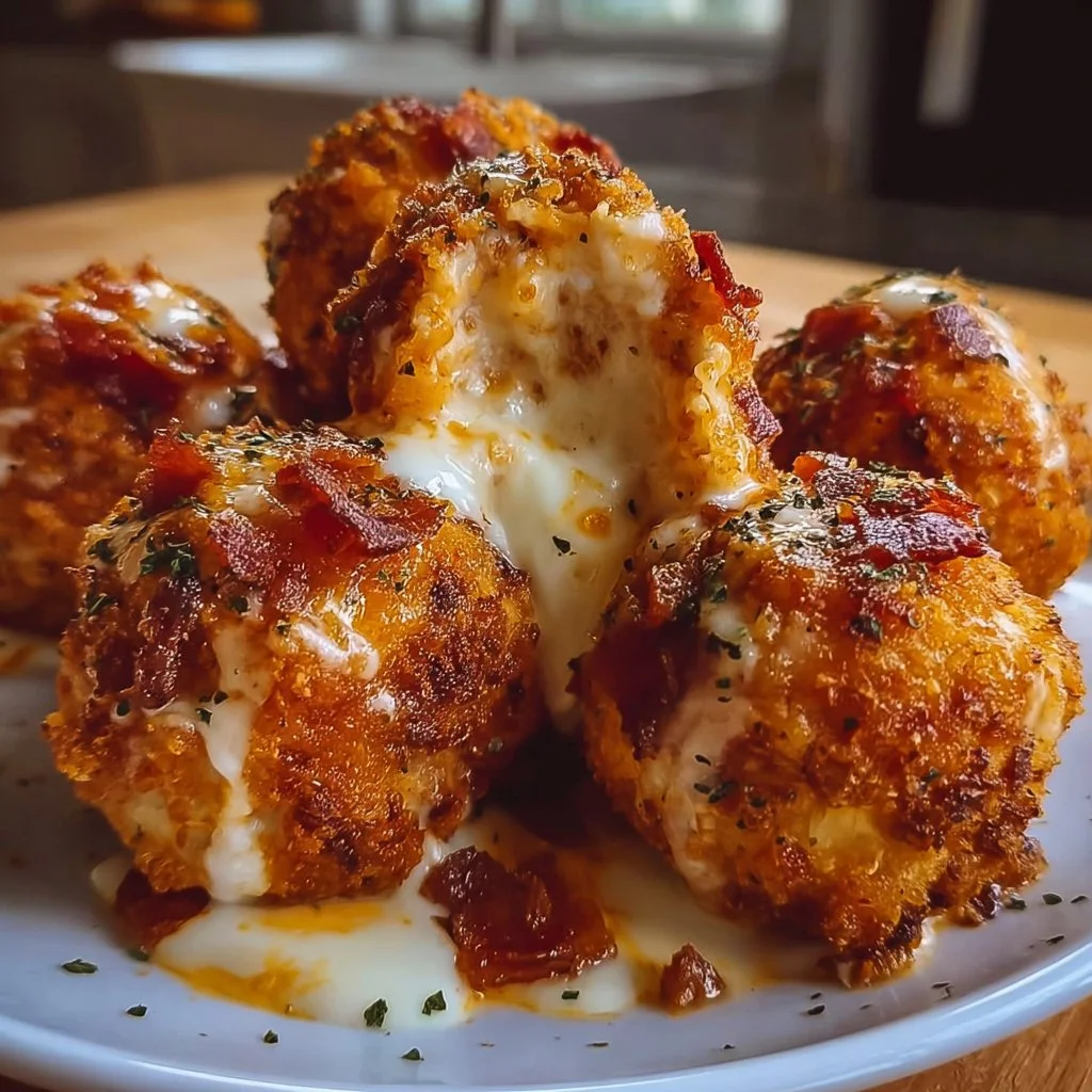 Irresistibly Crispy Buffalo Chicken Bacon Mozzarella Bombs