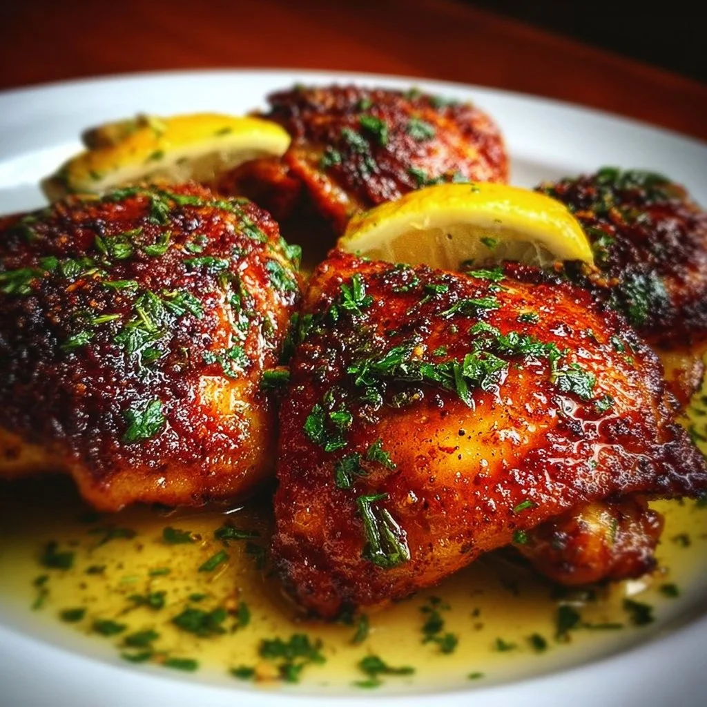 Lemon Paprika Roast Chicken Thighs