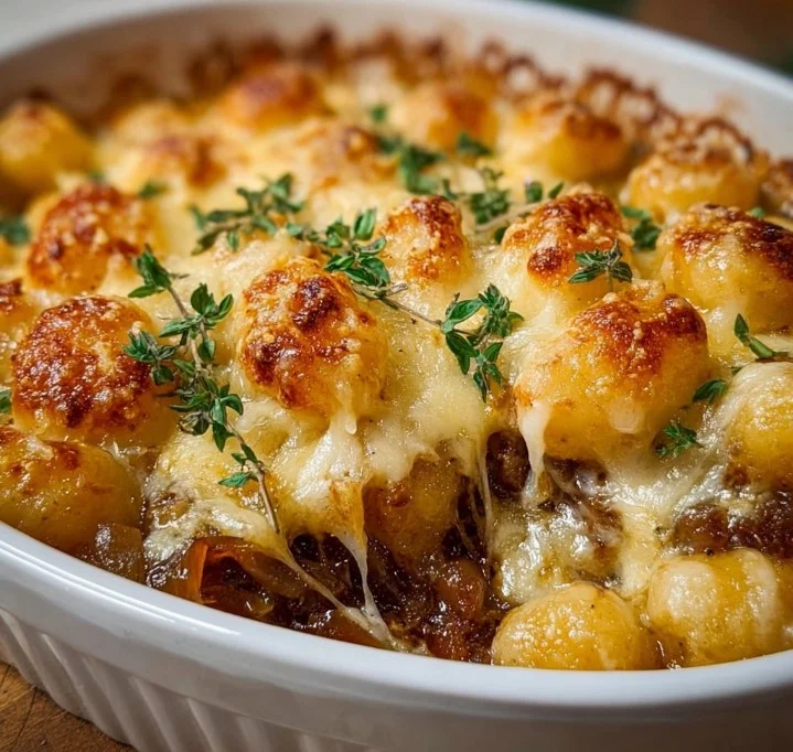 Mouthwatering Baked French Onion Gnocchi