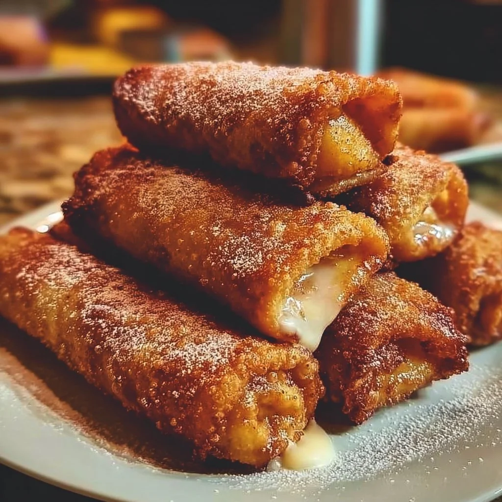 Peach Cobbler Egg Rolls