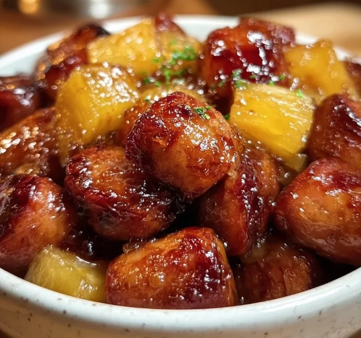 Pineapple Brown Sugar Mississippi Little Smokies Bites