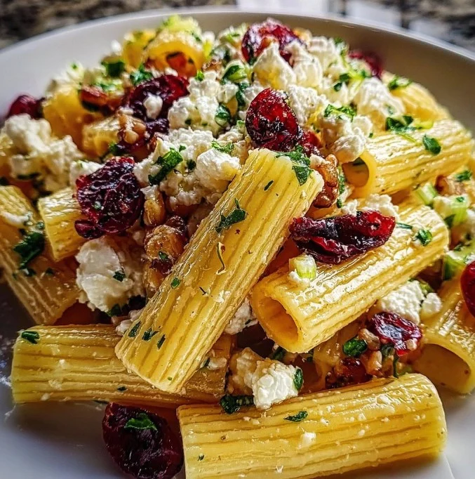 Rigatoni Salad with Feta and Cranberries