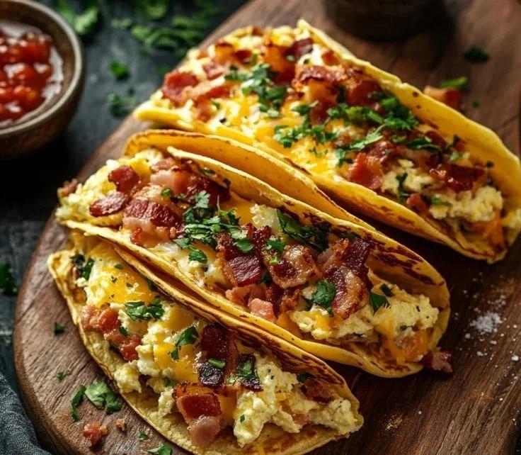 Savory pancake taco - a delicious fusion of flavors and textures.
